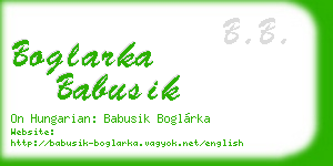 boglarka babusik business card